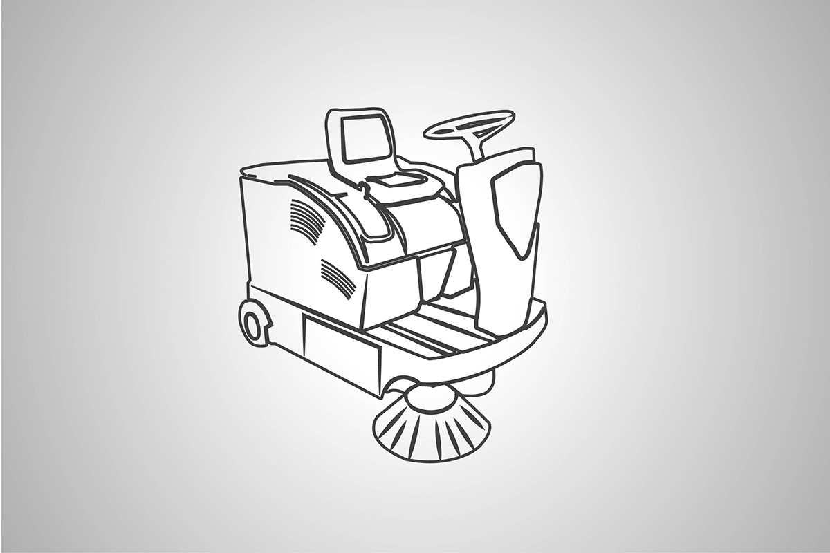 Aufsitz-Kehrsaugmaschine zum Mieten