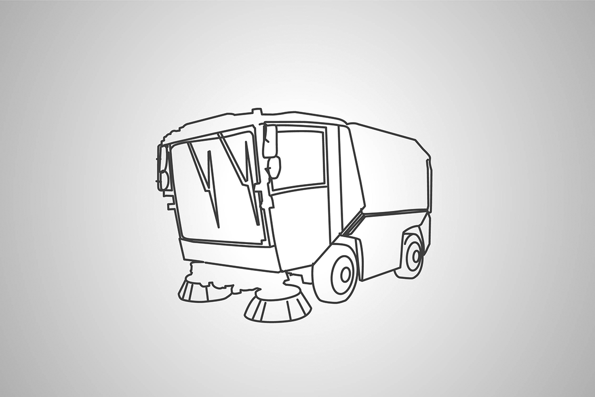 Strassenkehrmaschine zum Mieten