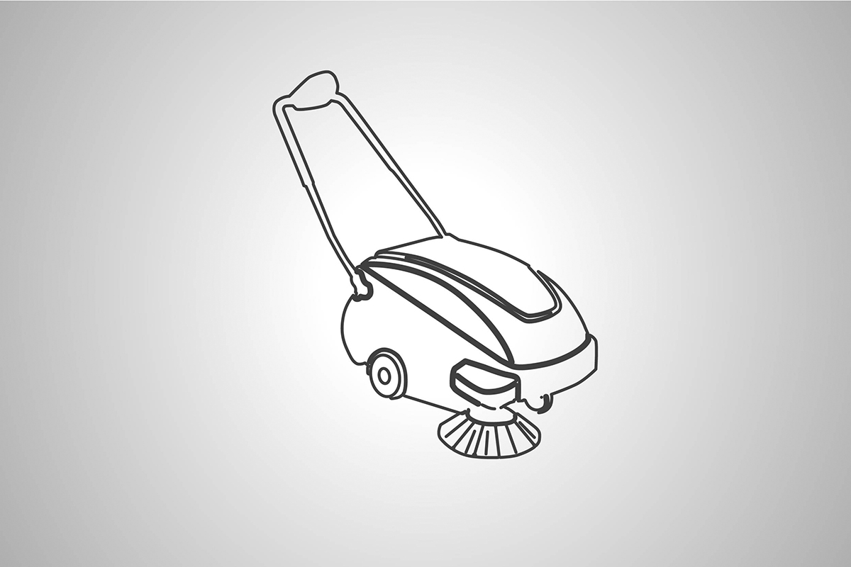 Handgeführte Kehrsaugmaschine zum Mieten